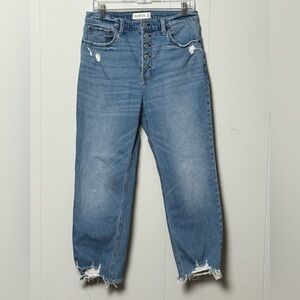 Abercrombie & Fitch Women Ultra High Rise Ankle Straight ButtonFly Jean Sz 30/10